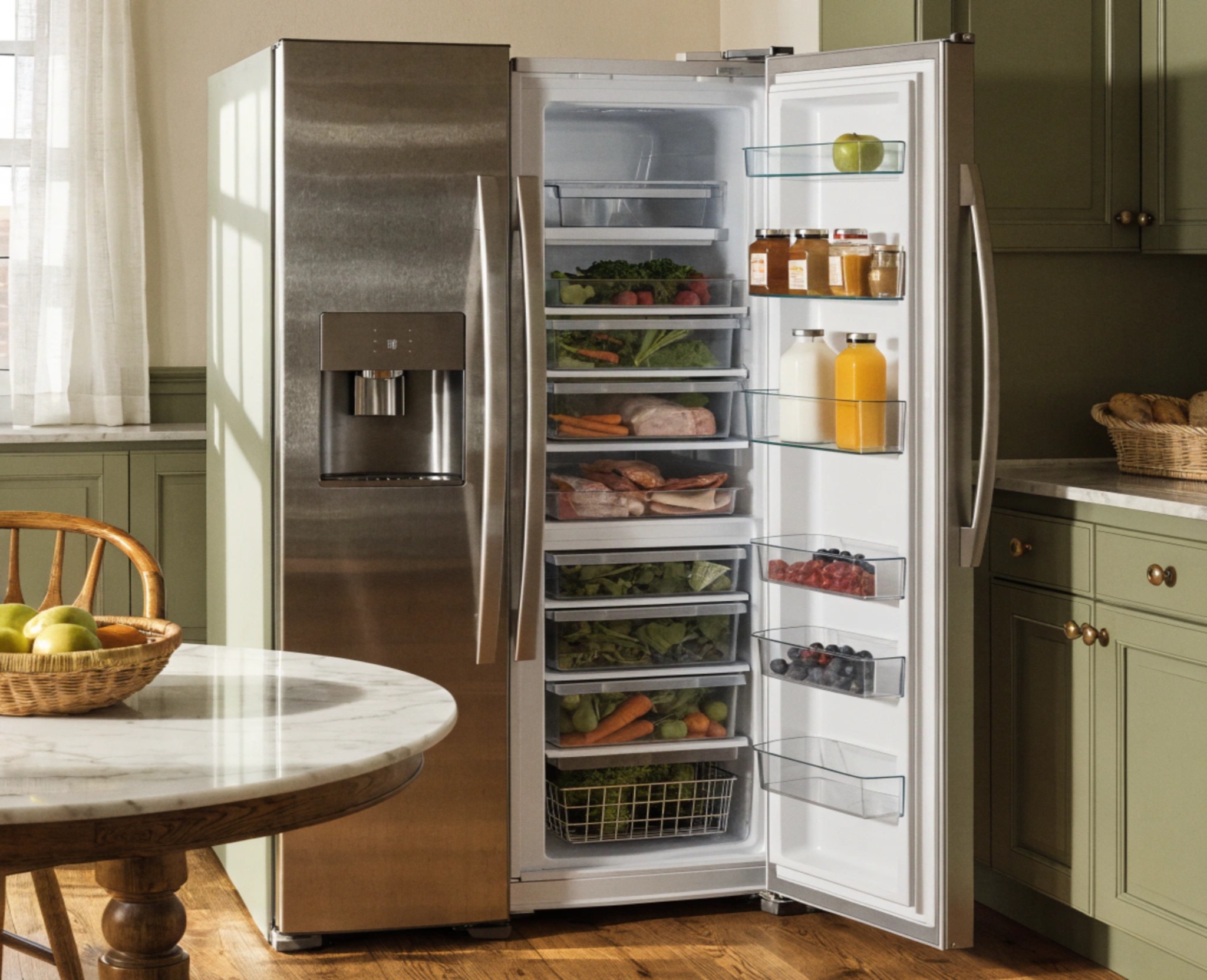 Foto de una cocina moderna con frigorífico
